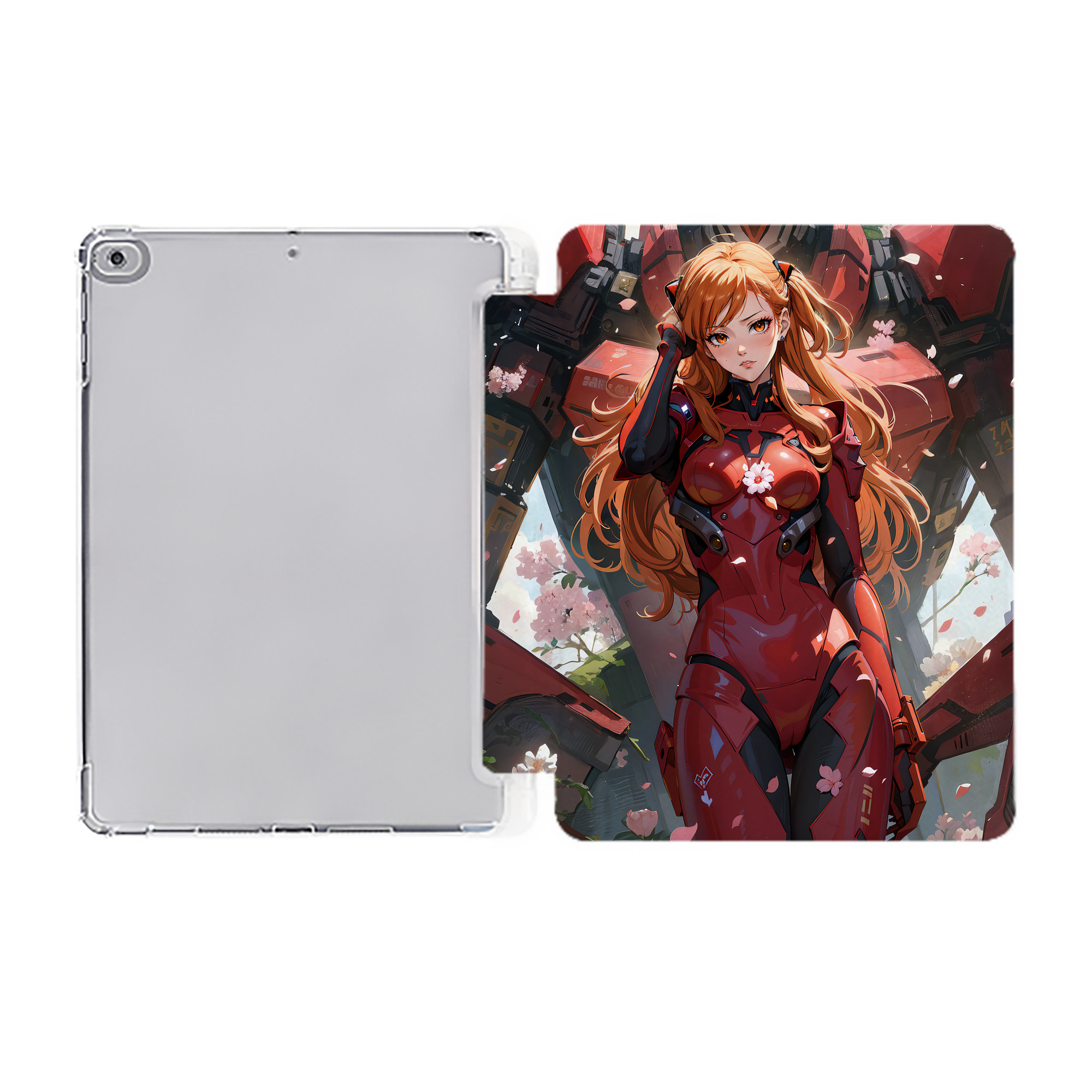 （画像用） EVA 新世紀エヴァンゲリオン IPad ケース ペン収納付き 三つ折りスタンド PUレザー×シリコン 対応機種9.5/10.5/10.9インチ